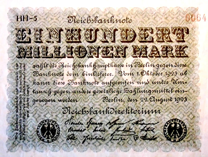 inflationsgeld, năm 1923, Béc-lin, vô giá trị, lạm phát, đói nghèo, Đức