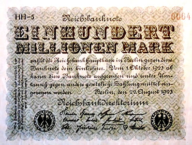 inflationsgeld, 1923., Berlin, bezvrijedno, Inflacija, siromaštva, Njemačka