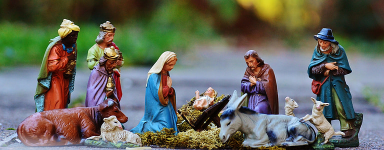 božićne jasle figure, Božić, umjetnost obrt, jaslice, Dječji krevetić, Otac Božić, Marija