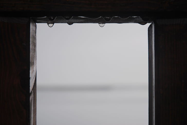 мъгла, капчици, фокус, капки вода, Прозорец, дървен материал, копие пространство