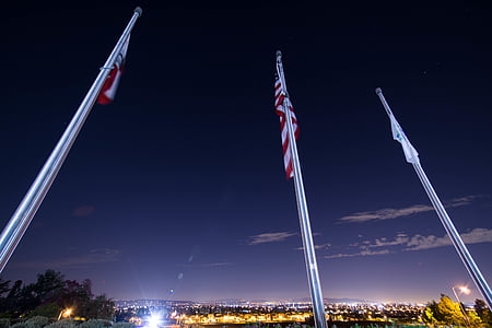 trei, Catargele, naţionale, steaguri, steagul american, steaguri americane, Pavilion
