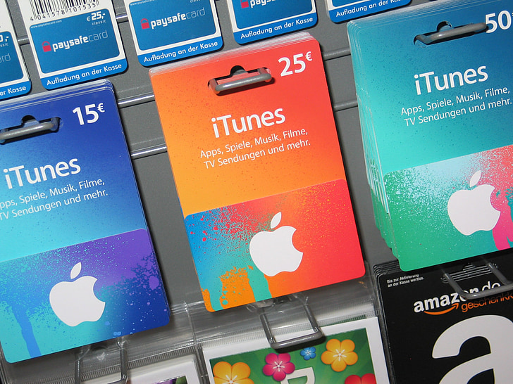 Apple, Lahjakortit, tositteet, Lahjakortti, kartta, värikäs, lahja