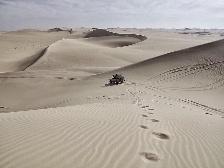 foto, grijs, SUV, dessert, overdag, woestijn, zand