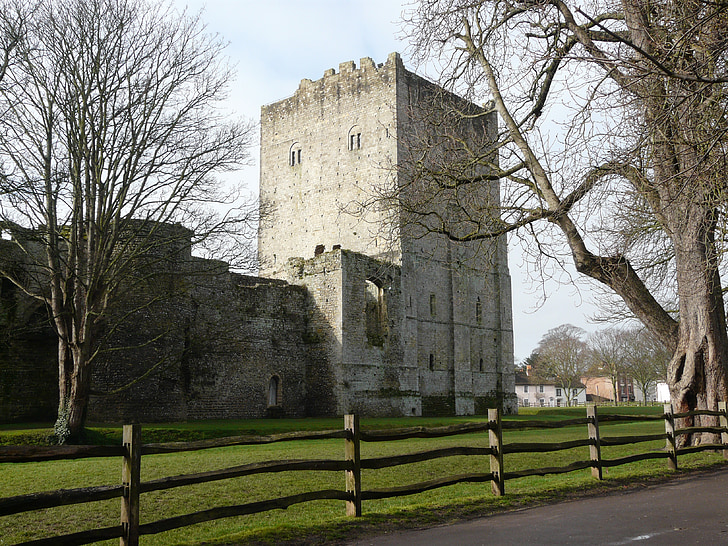 portchester, замък, запази, руините, Средновековие, крепост