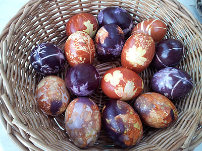 Velikonoce, Velikonoční vejce, vajíčko, malované, malování kraslic, blauholz, zwiebelschale