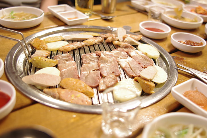 makan bersama-sama, daging, daging babi, Suzhou, Rapat