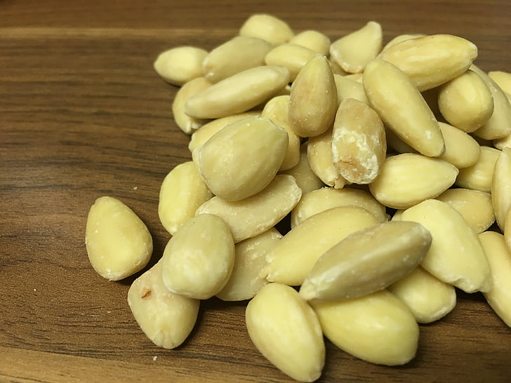 almonds, blanched, blanched almonds, table, nuts, delicious, nibble