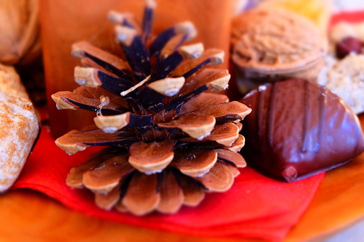 cones do pinho, advento, pão de mel, Natal, comida, especiaria, close-up
