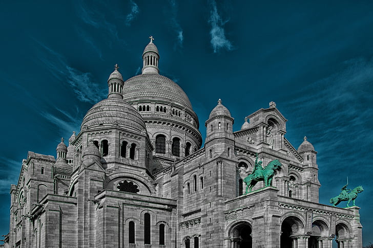 Basilikan på Sacred Heart Paris, kyrkan, Frankrike, Paris, arkitektur, Domkyrkan, berömda place
