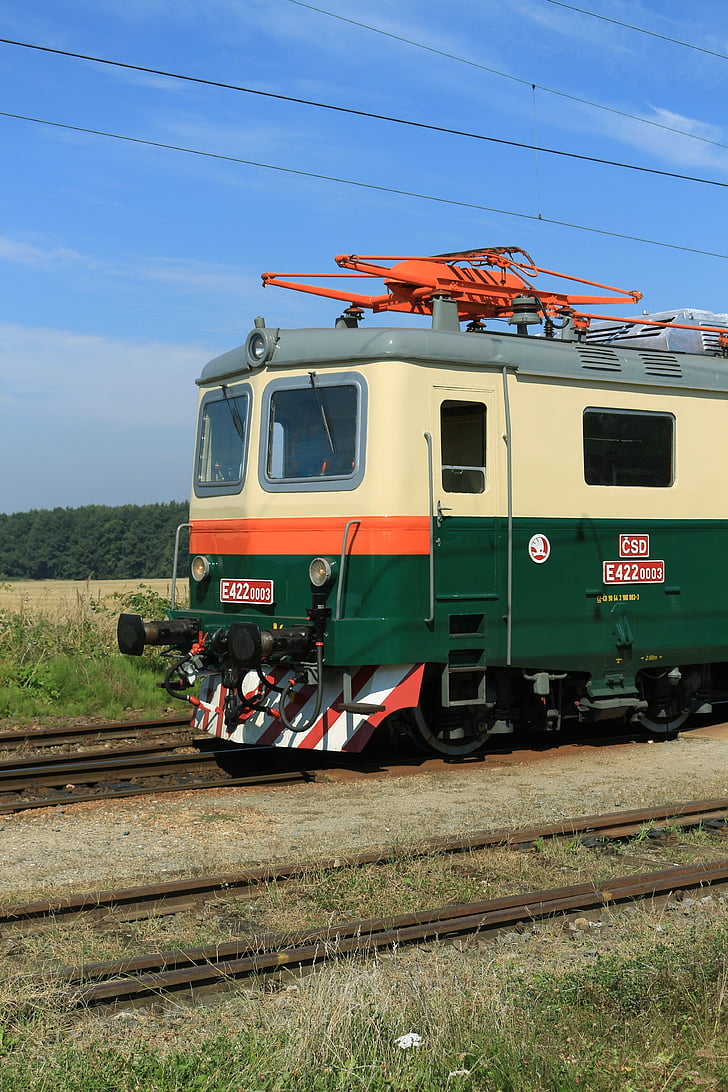 Elektrinis lokomotyvas, geležinkelio, istoriškai, geležinkelio muziejus, filialas linija, Tamara, Čekijos Respublika