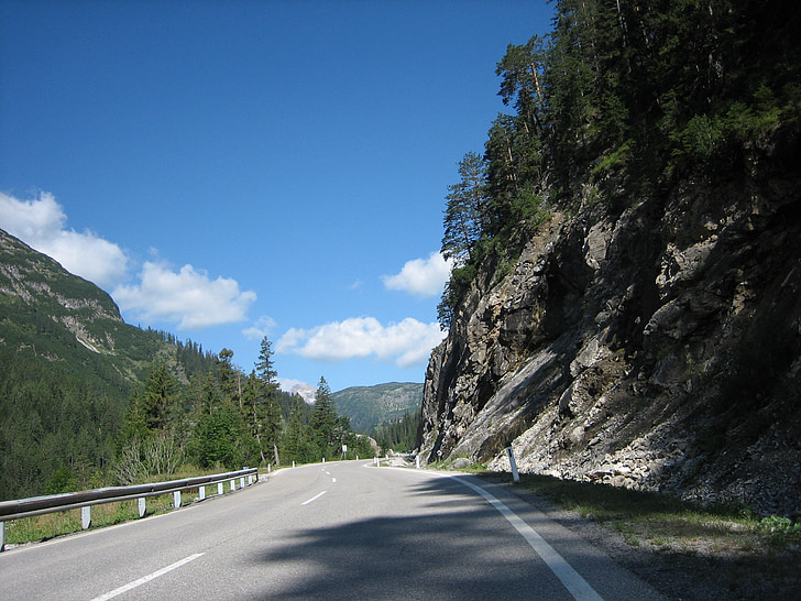 road, mountain, alpine, landscape