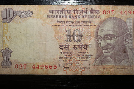 Intian rupia, rupiaa, rahaa, dollarin setelin, valuutta, laskut, seteliraha