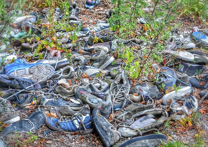 Sneaker, vecchio, rotto, scarpe, Rompere, decaduta, Sport