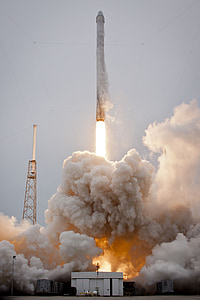 rocket launch, spacex, lift-off, launch, flames, propulsion, space