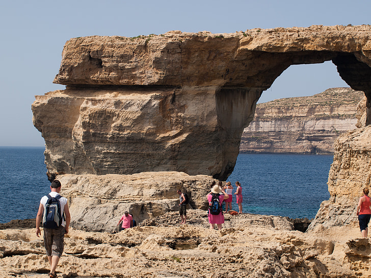 Gozo, Azure pencere, Deniz, kaya