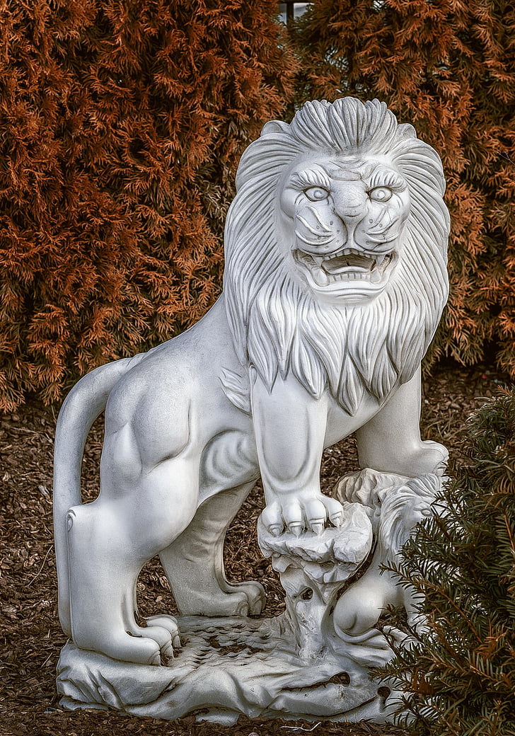 Hambua, sư tử, con mèo, landungsbrücken, bức tượng, tác phẩm điêu khắc, Châu á