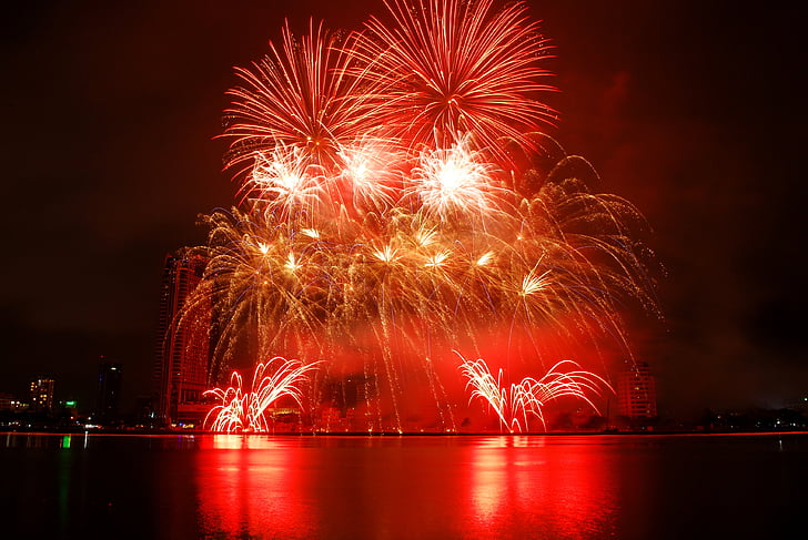 fajerwerki, w międzynarodowym konkursie, fajerwerki w mieście da nang, Danang ogni, zdarzenia programu Fireworks, Festiwal sztucznych ogni, noc