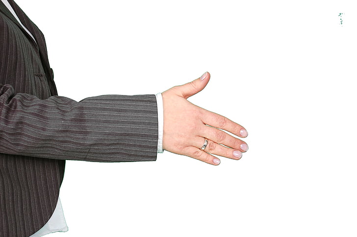 human, showing, left, hand, shake, business, Side view
