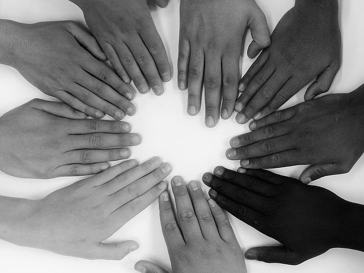 compartir, un per a tots i totes per a un, cor, l'amistat, l'amor, mans, Unió