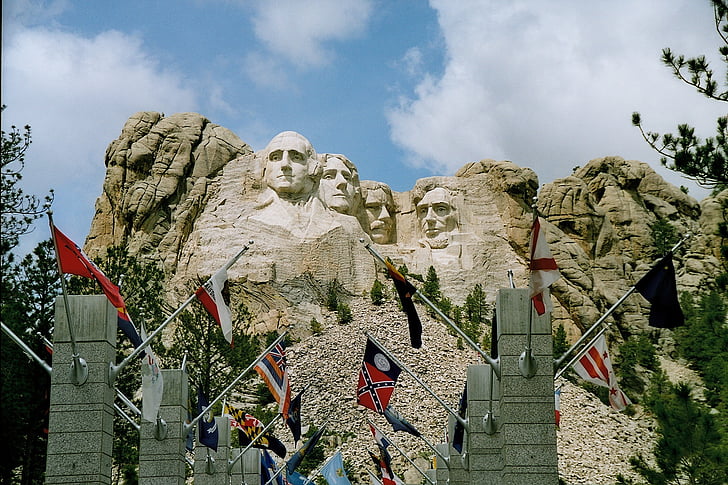 Mount rushmore, Dél-dakota, George washington präsidentenköpfe, Abraham lincoln, Amerikai Egyesült Államok, Egyesült Államok, emlékmű