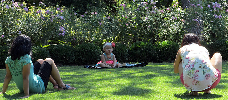 picnic, baby, child, garden, lawn, cute, mother