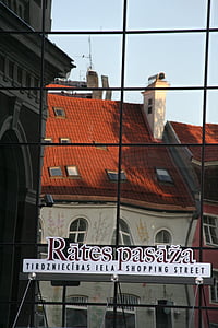 Riga, cidade, arquitetura, edifício, espelhamento, vidro, Letônia