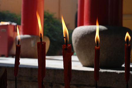 sviečka, detail, svetlo sviečok
