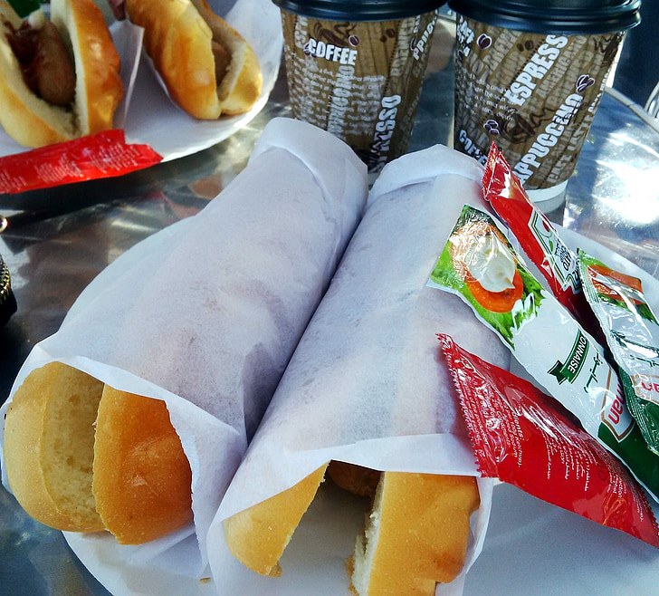 Hot Dog, alimentaire, saucisse, délicieux, ketchup, 