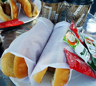 hot dogy, jídlo, klobása, vynikající, kečup, sendvič, léto