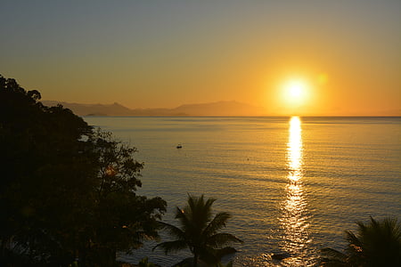 nature, Mar, lever du soleil, mar de Beira, aube, Brésil, coucher de soleil
