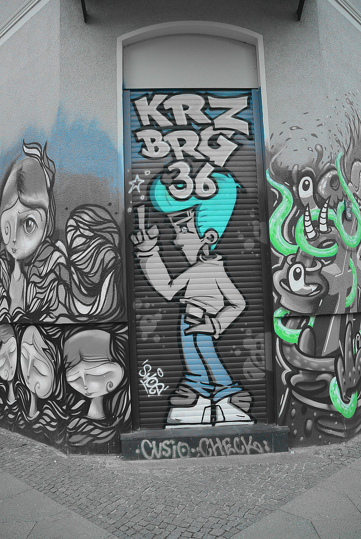 gatukonst, Graffiti, väggmålning, Urban konst, alternativ, spruta, Berlin