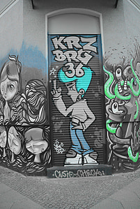 Street art, graffiti, falfestés, Városi Művészeti, alternatív, permetezőgép, Berlin