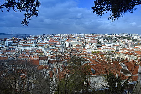 Lissabon, Portugal, Kasteel van sao jorge, Kasteel, ruïne, Middeleeuwen, Moren