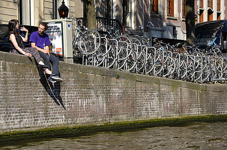 Amsterdamas, Europoje, žygiai pėsčiomis, pėsčiomis, atostogų, kanalai, atostogų