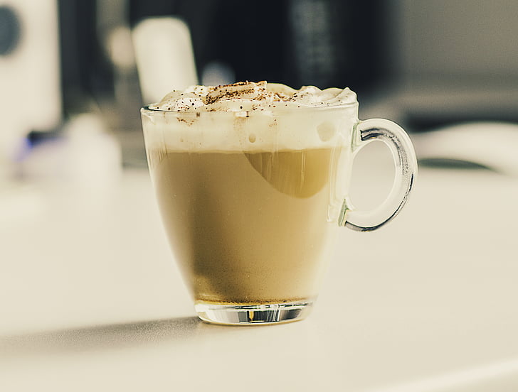 kaffe, latte, cappuccino, drikke, kafé, Cup, kaffekopp