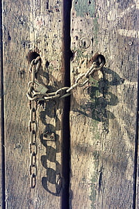 cancello, architettura, catena, catene, metallo, Ferro da stiro, serratura