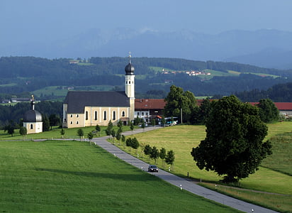 Igreja de peregrinação, Igreja, local de peregrinação, wieskirche, barroco, Igreja barroca, atraente