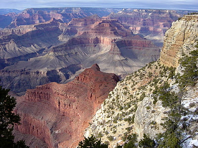Grand canyon, Mojave punt, schilderachtige uitkijk, rotsklimmen, South Rim, landschap, Panorama