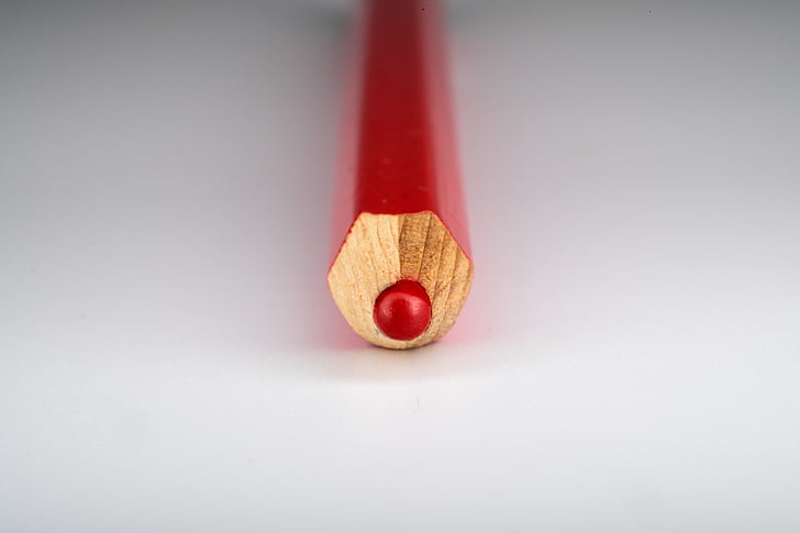 bút chì, vĩ mô, màu đỏ, nghệ sĩ, để vẽ, nghệ thuật, tạo ra