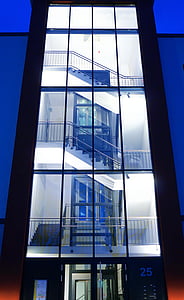 Page d’accueil, escalier, bâtiment, escaliers, architecture, fenêtre de, verre