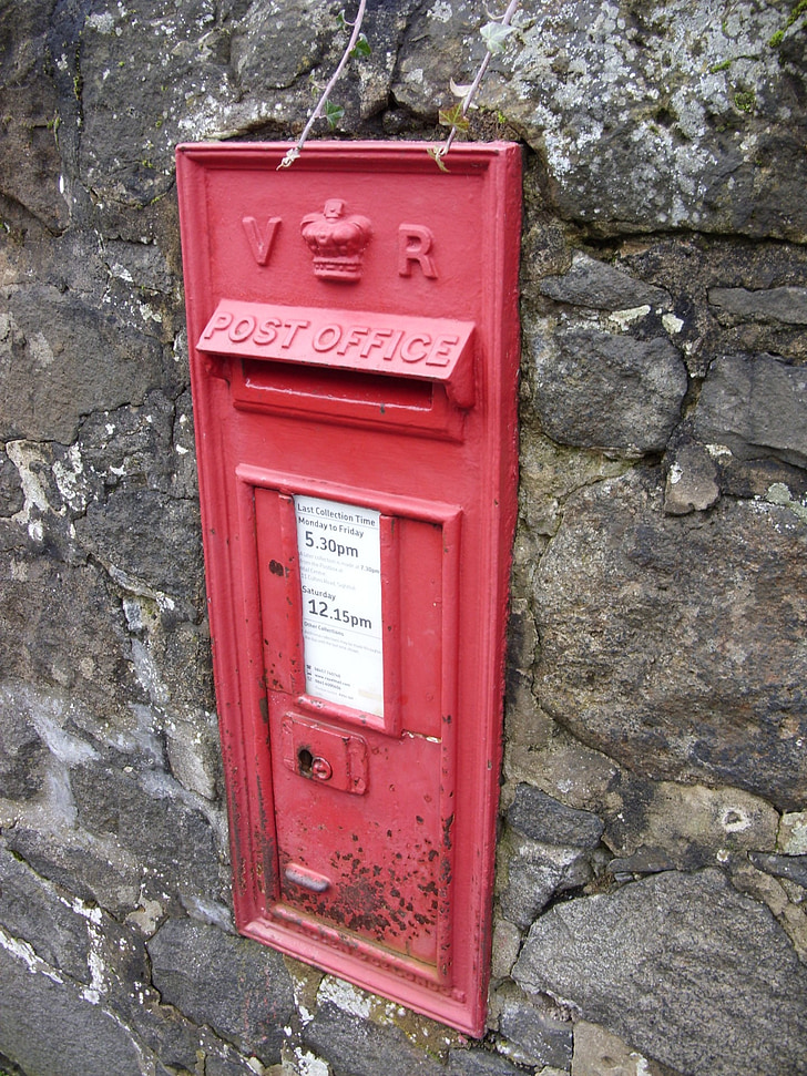 ไปรษณีย์, อังกฤษ, สำนักงานไปรษณีย์, ตัวอักษร, ประกาศ, กล่องจดหมาย, สหราชอาณาจักร