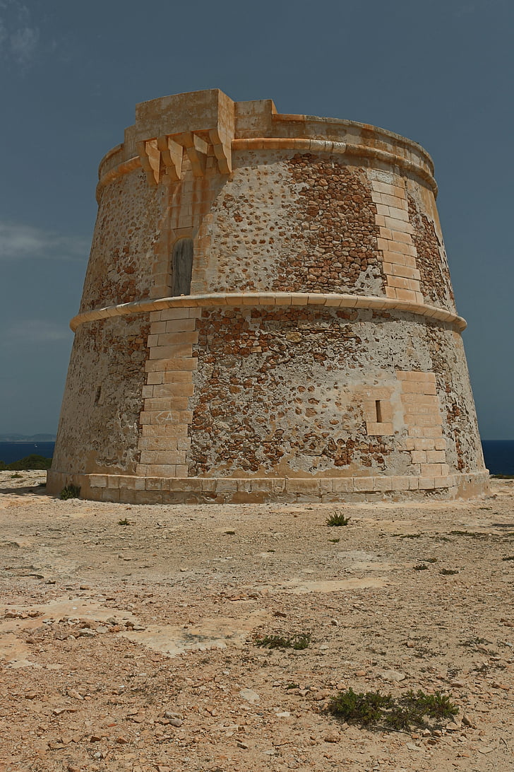Wieża, nadzoru, Wieża straży, Formentera, krajobraz