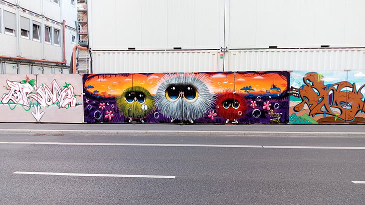 γκράφιτι, πολύχρωμο, ψεκαστήρας, χρώμα, τέχνη του δρόμου