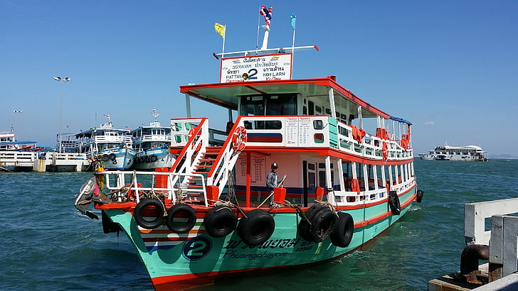 Thailand, Pattaya, Koh larn, Fähre, Boot, Schiff, Urlaub