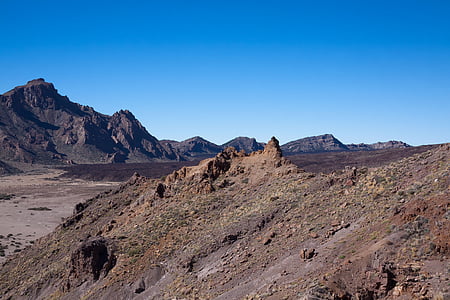 lava, pedra de lava, campos de lava, pedregulhos, paisagem lunar, Tenerife, Teide