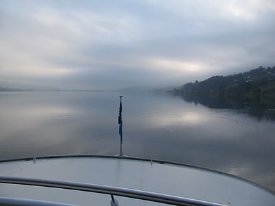 köd, hallwil tó, reggeli köd