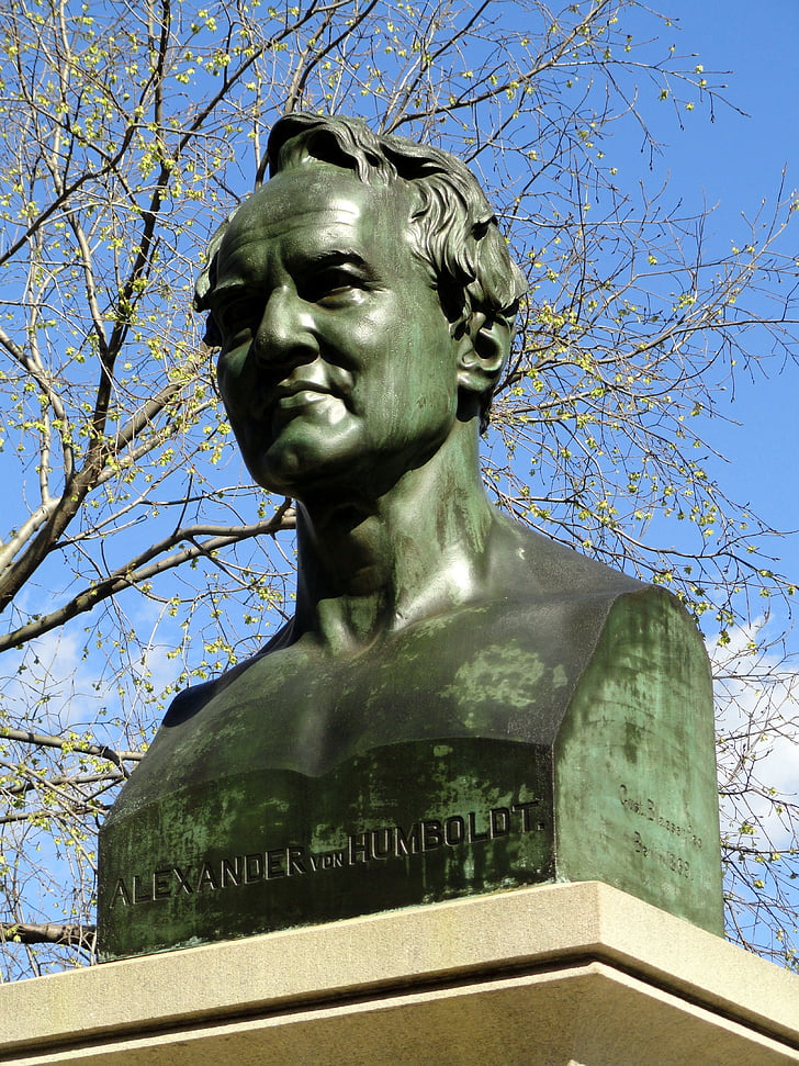 Alexander humboldt, monument, Central park, New york, Explorer, buste, beeldhouwkunst