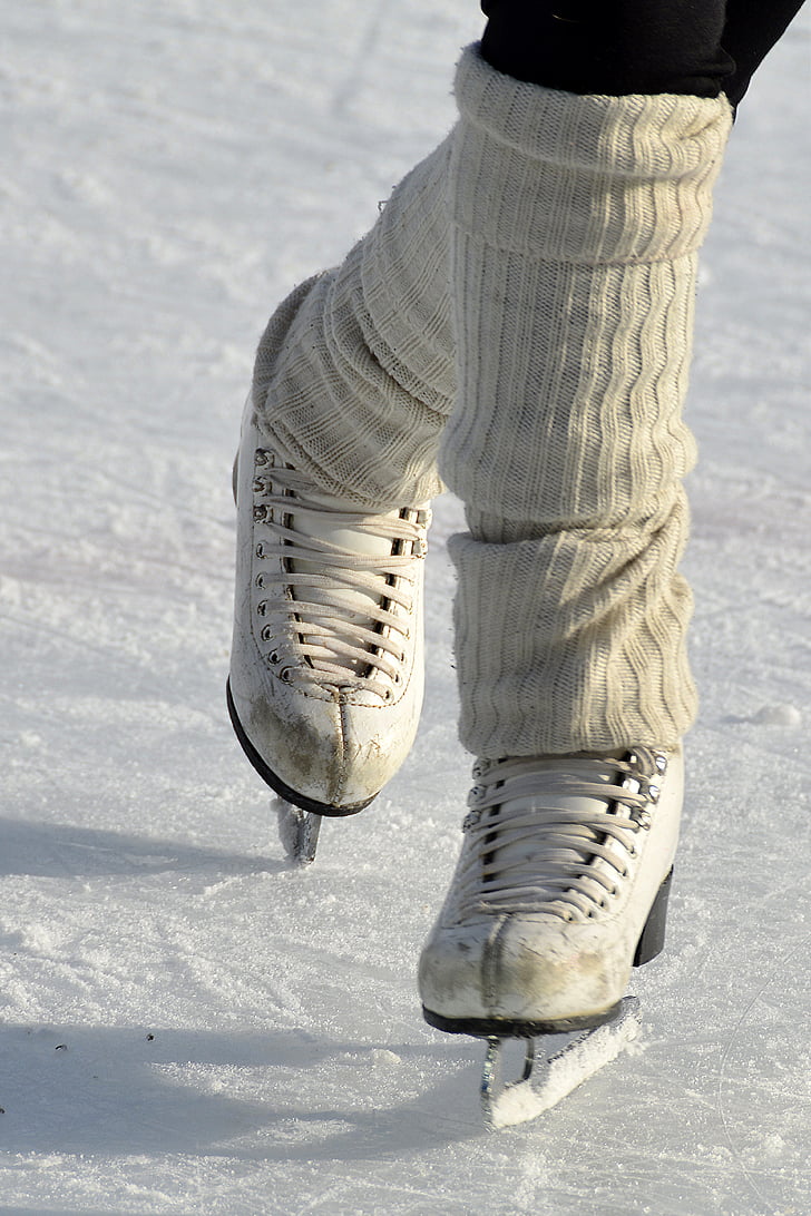 รองเท้าสเก็ต, สเก็ตลีลา, ไดรฟ์, กีฬา, ฤดูหนาว, เย็น, eisfeld