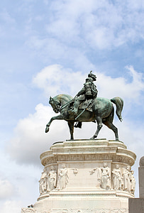 Roma, Italia, Monumen Vittorio emanuele, patung, pengendara, kuda