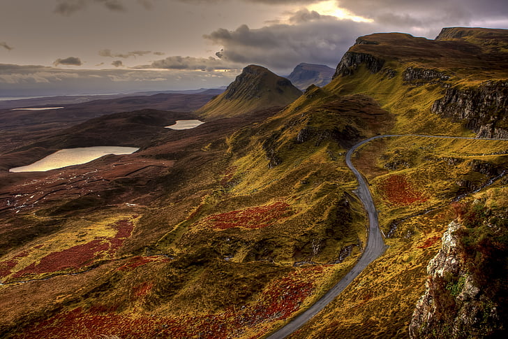 landskab, natur, bjerge, Road, England, Skotland, Storbritannien